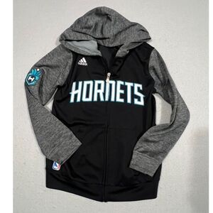 NBA Hornets Youth Full Zip Hoodie Black/Gray Size 8